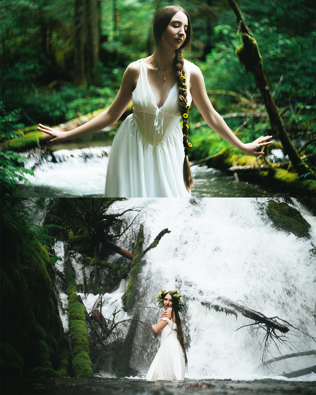 Ethereal Film-like Portraits at a Glacial Waterfall Near Mount Hood — photograph 18 of 20